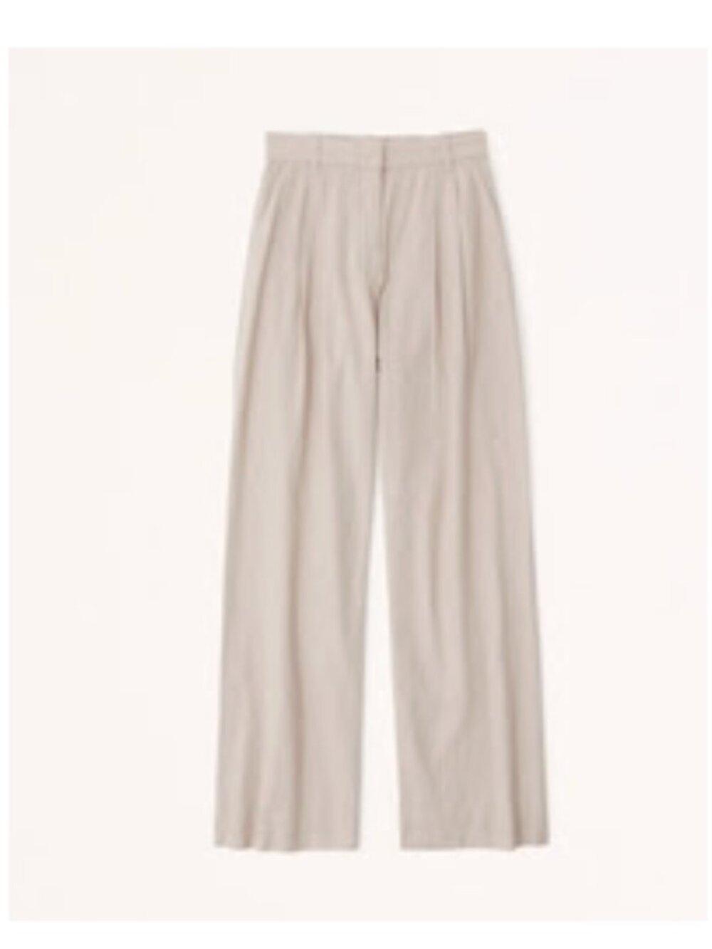 Abercrombie & Fitch Linen-Blend Tailored Wide Leg Pant in Light Brown NWT